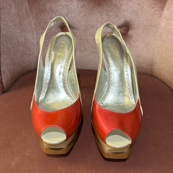 Y2K Bebe Red Slingback Heels - Picture 2 of 5